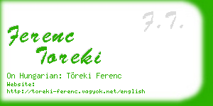 ferenc toreki business card